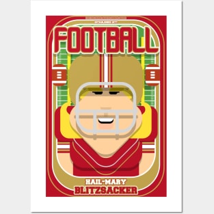 American Football Red and Gold - Hail-Mary Blitzsacker - Hazel version Posters and Art